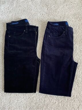 Talbots Pair of Women's High-Waist Straight-Leg Corduroy Pants in Black and Navy